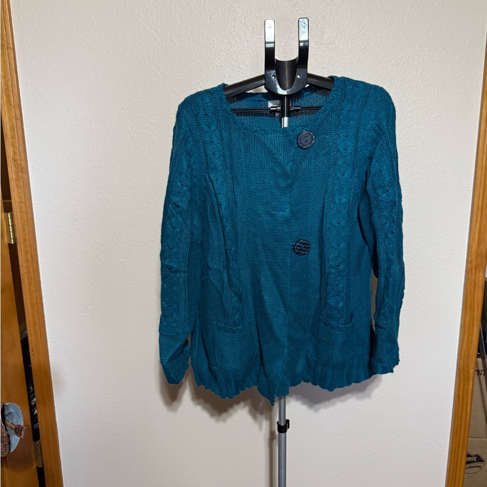 Avenue Teal Crew‎ Neck Sweater